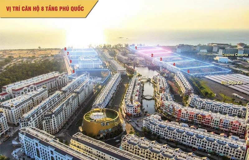 Mặt Bằng Ví Trí Condotel The 5Way Grand World Phú Quốc
