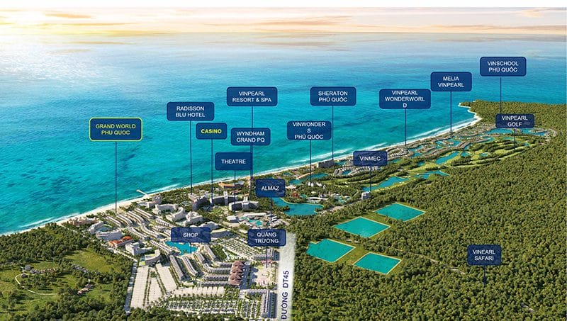 Phối cảnh tổng thể The 5Way Grand World Phú Quốc