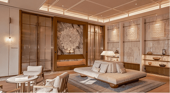 Nội thất ở phòng chờ của toà Legacy Sea