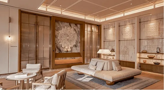 Nội thất ở phòng chờ của toà Legacy Sea
